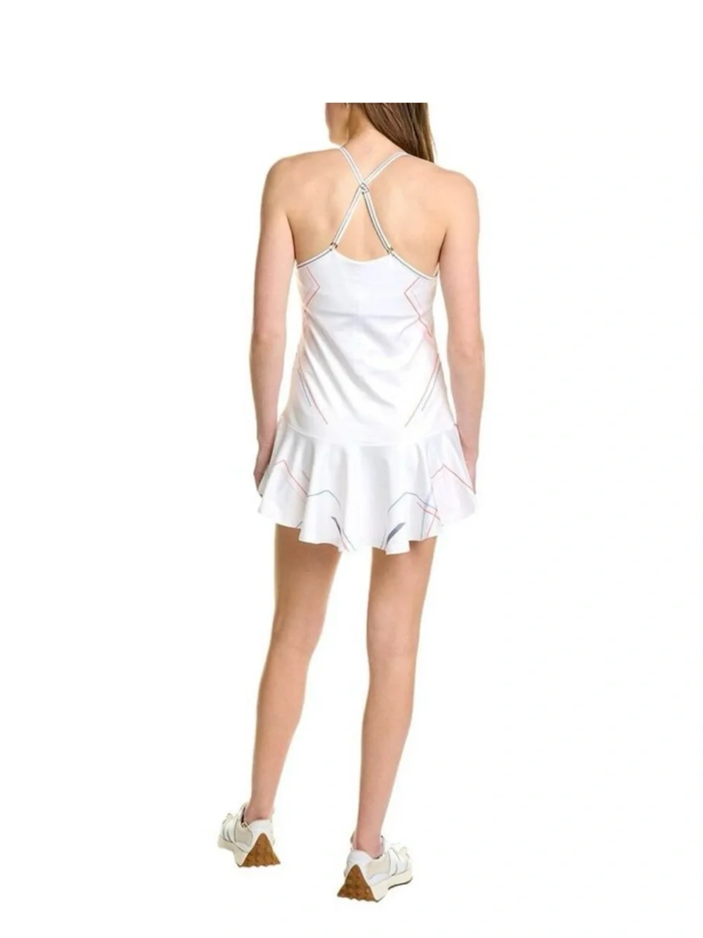 K-Swiss White Tennis Dress with Pink & Blue Trim - Picture 5 of 6